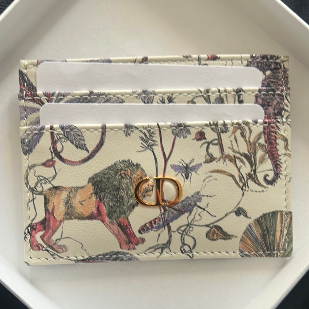Dior Cream and Gold Card Holder